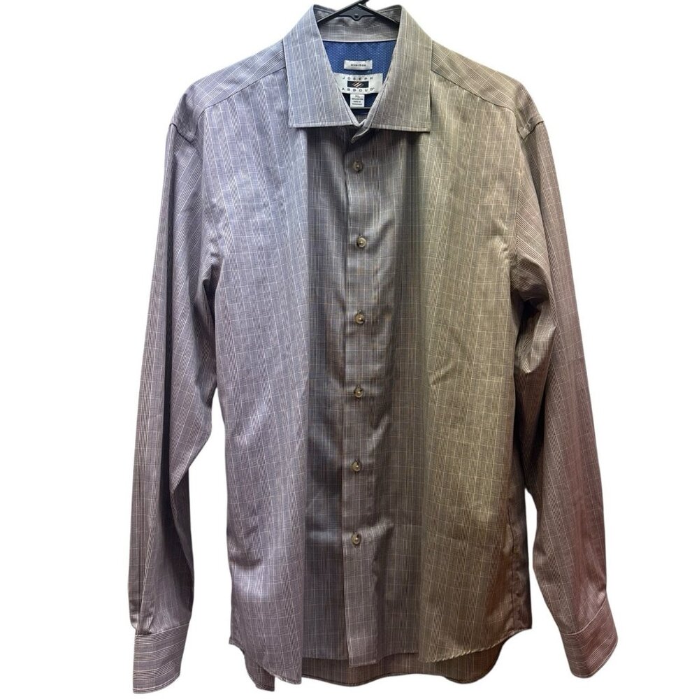 Joseph Abboud Men’s Long Sleeve XL 100% Cotton Non-Iron, Grays and Blues Shirt